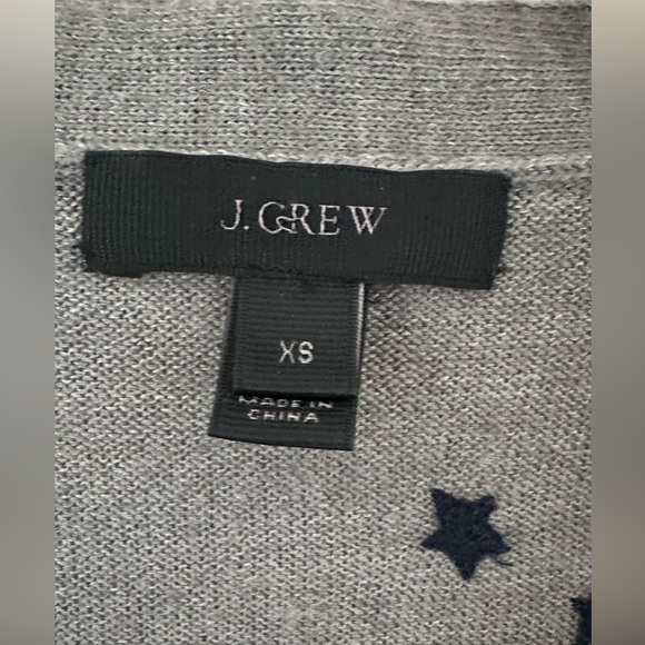J.Crew Harlow Gray & Navy Star Print Wool Blend Lightweight
Cardigan Size XS - Picture 6 of 7